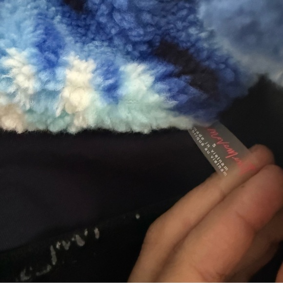 Free people Sherpa pull over blue jacket sweater - Picture 5 of 7